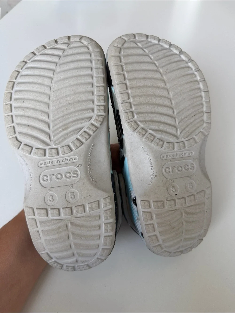 CROCS Kids Clog in Black, Light Blue & Gray Camo
